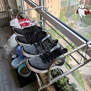 极速外面凉晒不锈钢p阳台晾衣架窗台晒鞋K架窗口拦杆外置晾架凉可