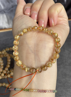 新品天然钛晶手h链 发晶手串 发丝多 女款水晶手链饰品 XL114