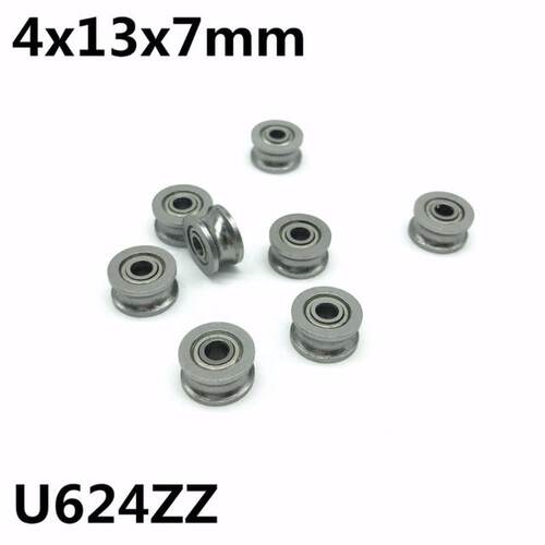 新品10pcs U624ZZ 4x13x7 mm U groove deep groove bUall bearin