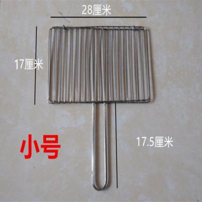 新品烧烤夹子网i加粗竖条纯不锈钢烤鱼拍子加密烤网烤蔬菜夹大小