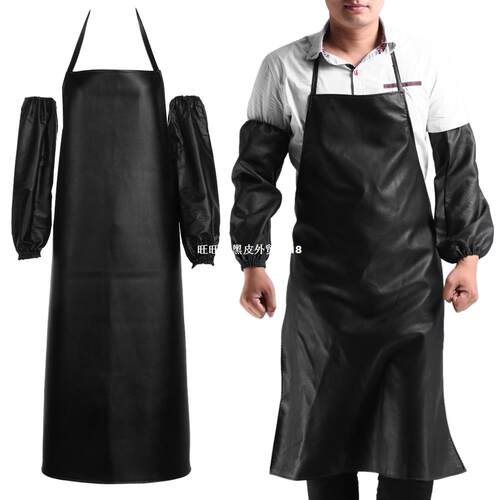 极速Professional Faux Leather Chef Apron WaterprooUf Restaur
