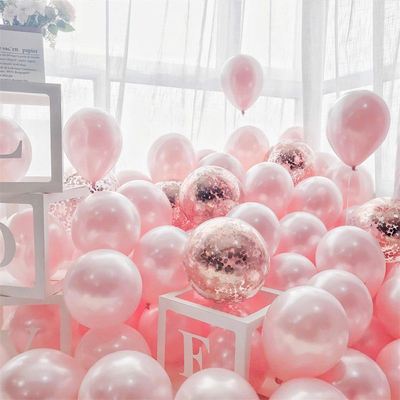 极速20/40pcs 10incnh Pink Balloons Confetti Chrome Metallic