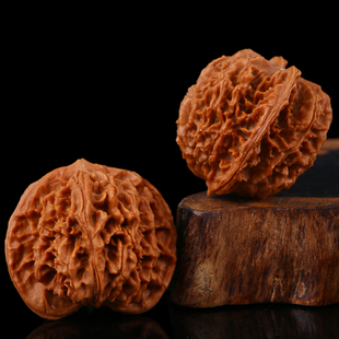 极速文玩核c桃盘龙纹狮子头核桃44野生狮子头把玩手把件密纹核桃