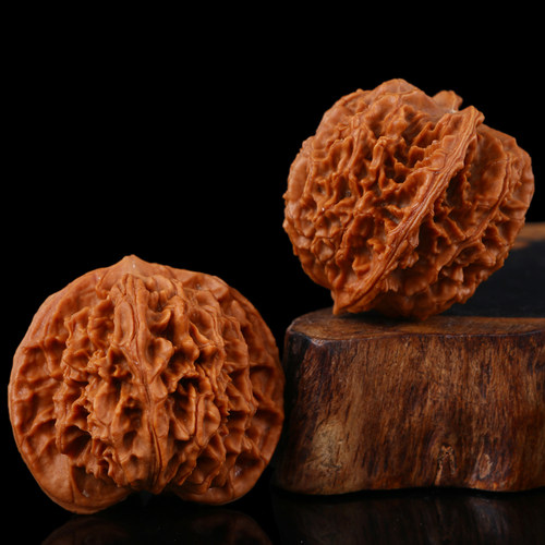 极速文玩核c桃盘龙纹狮子头核桃44野生狮子头把玩手把件密纹核桃