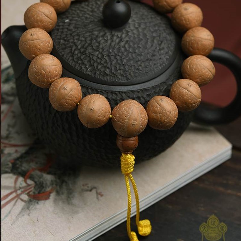 极速精选a浑圆天然正宗尼泊尔红黄皮凤眼菩提子高密度原籽单圈手