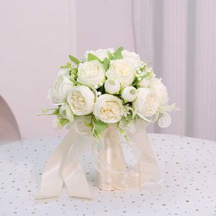 极速手捧花新娘结婚婚礼领证仿真花球婚纱照假花R拍照道具花束伴