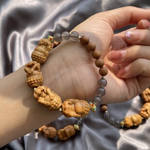 极速老山檀f四不佛手串 搭配玉髓 DS104