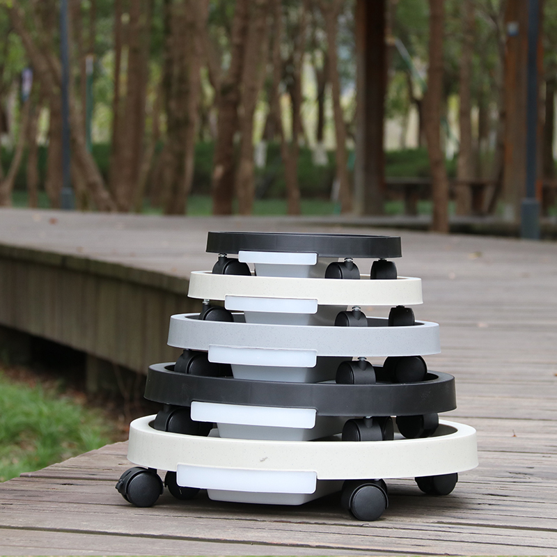 极速万向轮移动托盘塑料花瓶带滚轮圆形底盘接水可移动Z花盆底托