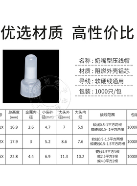极速接线端子接线帽/闭端子/尼龙压线帽/闭端端子奶嘴CSE-5X 1000