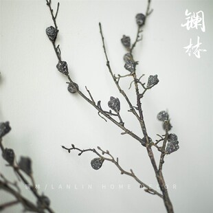 极速仿真花摆件假j花干花复古禅意秋色寇栗干枝果民宿粗陶插花装