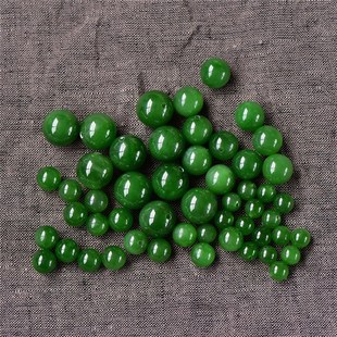 极速天然和田玉碧玉半孔珠 菠菜绿散珠dIiy手工吊坠耳坠耳钉项链