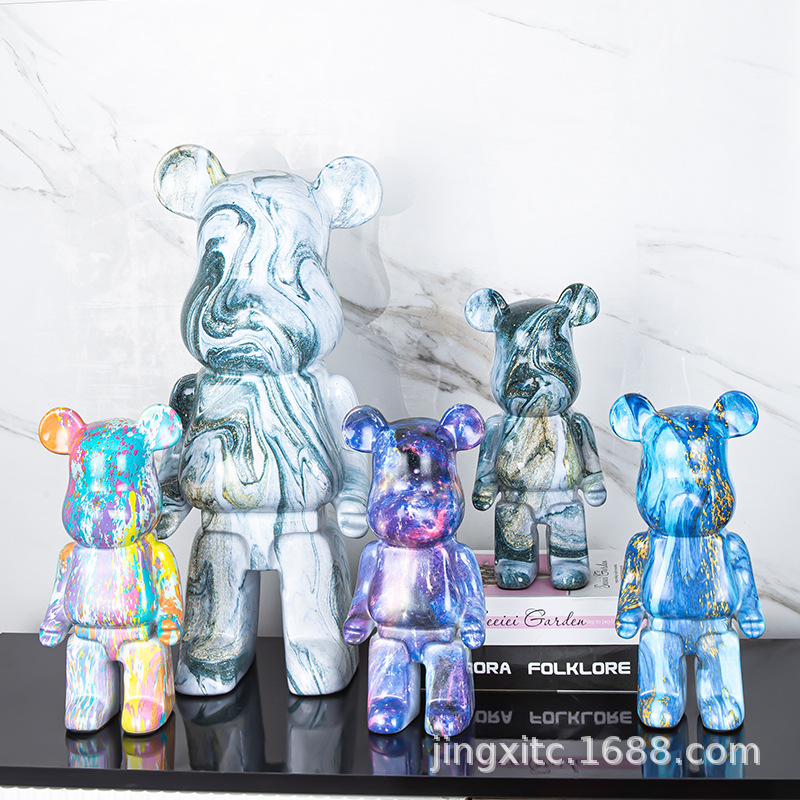 极速网红陶瓷电镀暴力熊摆件存钱罐D玄关客厅摆件酒柜电视柜装饰