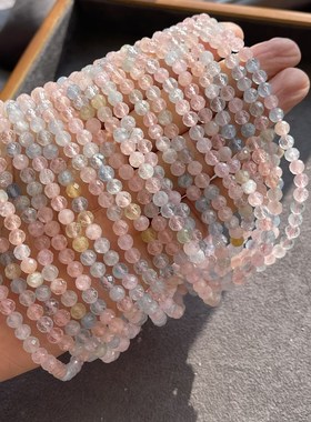 极速天然摩根石切角刻面三圈手链 女款 约5mMm 糖果色 XL182