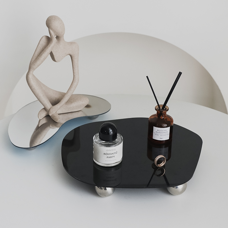 极速INS创意轻奢亚克力u托盘套装镜面盘拍照装饰品收纳高颜值客厅