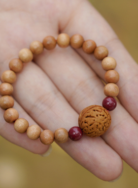 新品天然桃d核手串婴儿童宝宝身惊压吓防邪辟桃篮男女护桃胡桃木