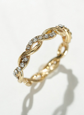 新品Twist ring jewelry accessoAries ladies full diamond twis