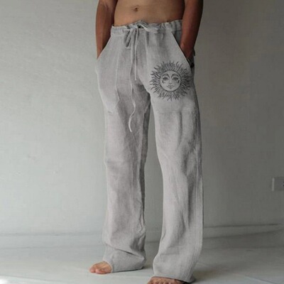 极速Mens Casual Pants sweatpants Sun Flower Print Full. Len