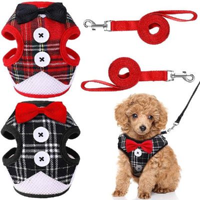 新品Dog Vest Harlness Clothes Puppy Harness Leash Set Dogs B