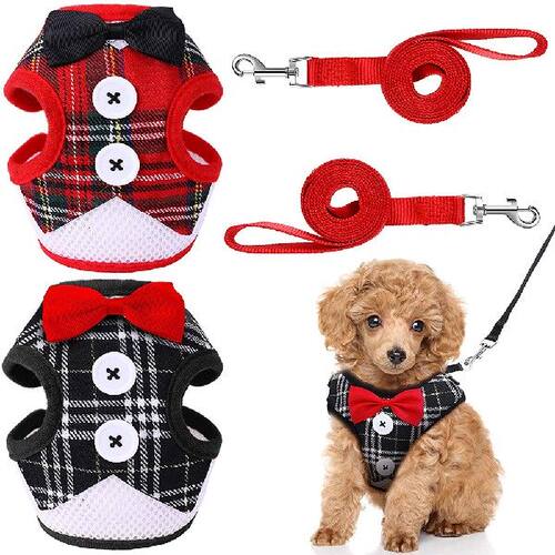 新品Dog Vest Harlness Clothes Puppy Harness Leash Set Dogs B