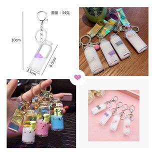 新品新款三福漂浮猪入油钥匙扣网红牛奶瓶挂件冲R浪猪礼物罗兹小