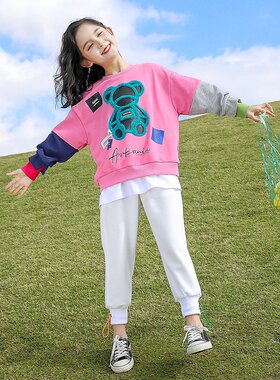 极速女童春装卫衣2l021新款洋气儿童中大童韩版上衣春秋时髦女孩