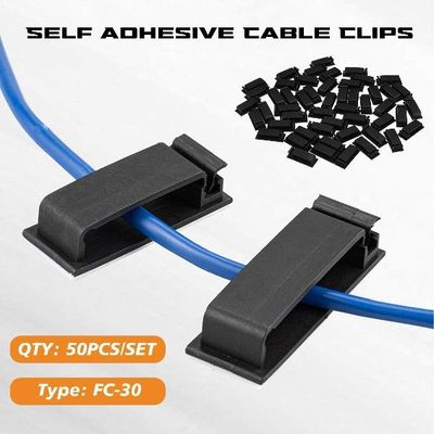 极速50pcs FC-30 kSelf-adhesive Wire Pipe Tie Cable Clamp Cli