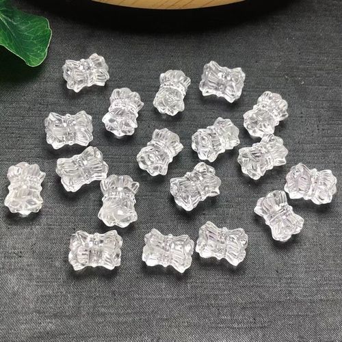 极速天然白水晶并蒂莲通孔配件 规格12*16mm DIPY手串项链 ZW176