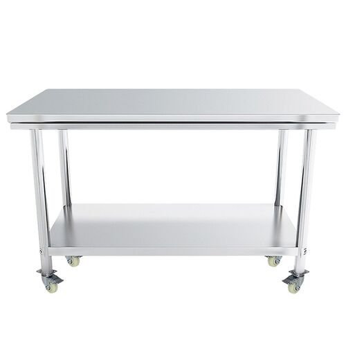新品加厚不锈钢带轮子工作台厨房操作台车间移动打包台Y打荷台奶