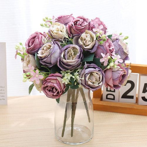 新品Artificial 7 Head Fake Plant Flowers PersiaSn Rose Bouqu