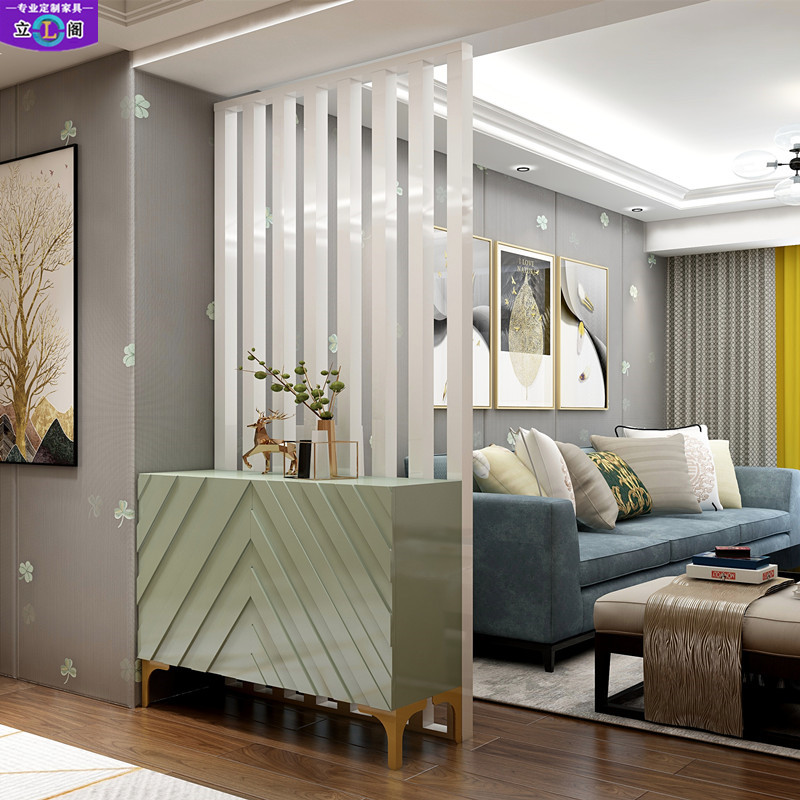 极速烤漆玄关柜客厅隔断柜进门A鞋柜多功能门厅柜简约现代镂空隔