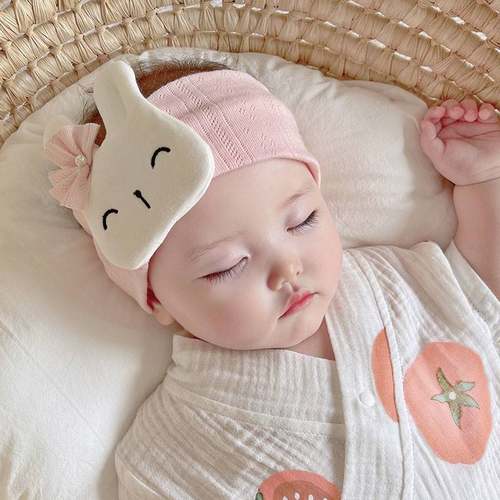 极速0一3月婴儿发带护囟门头围帽女宝宝I夏天宝宝超萌可爱遮脑门