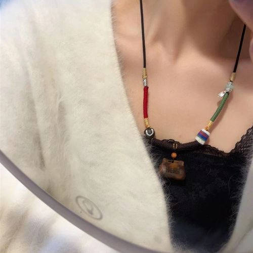 极速黄棋楠c沉香大锁毛衣链项链 搭配非洲贸易琉璃 重工锁骨链 TY