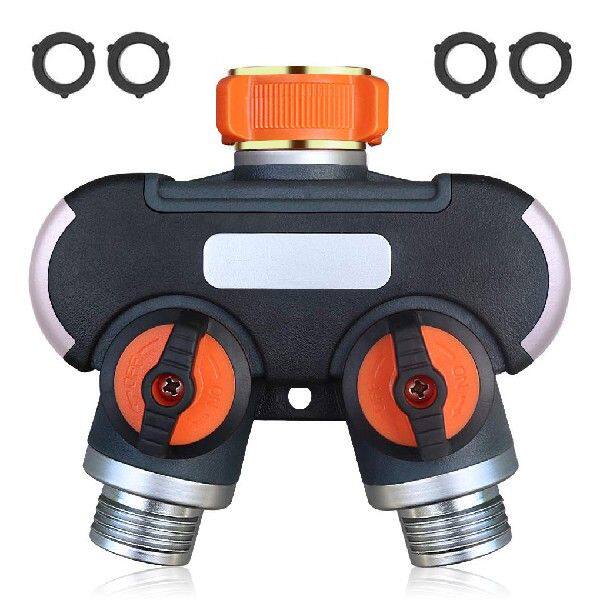 新品2 Ways Hose Splitter Pipe AdapterH Zinc Alloy Plastic 3/