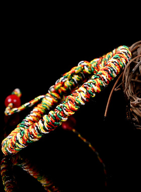 极速端午节五彩绳m手链金刚结手绳情侣手链儿童脚链佛系男女