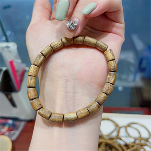 极速海南莺歌绿棋楠沉香随s形单圈手串手链 TY731 药香原味