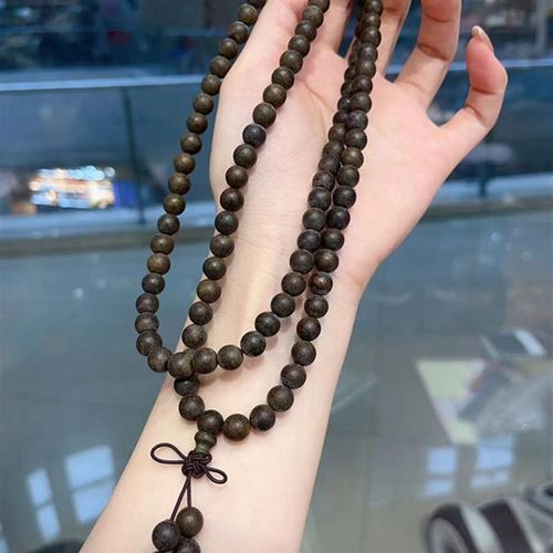 极速特价b绿奇楠沉香8mm佛珠多圈手链 TY1552