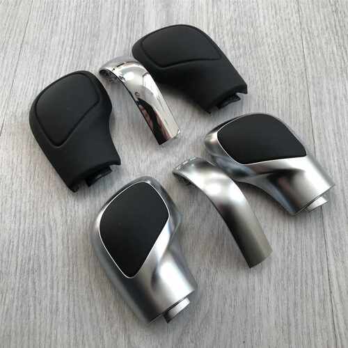 新品1PCS Chrome Mattp With Leather Shift Knob Gear Side ver