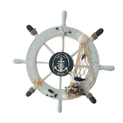 新品Nautical Beach Wooden Boat Ship SteeriMng Wheel Fishing