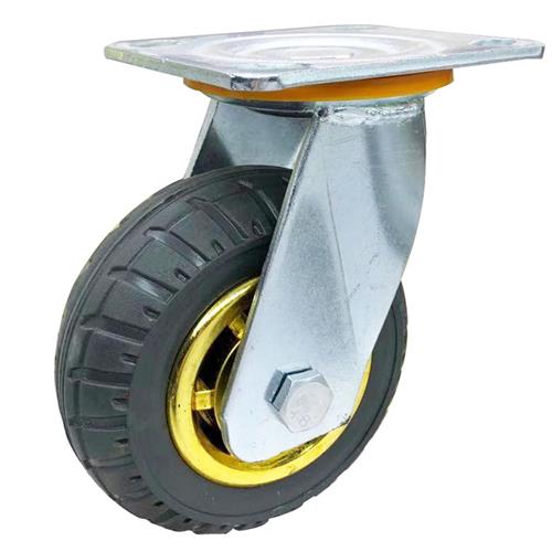 极速包邮重型6寸静音脚轮4寸5寸8寸G实心橡胶平板推车拖车定万向