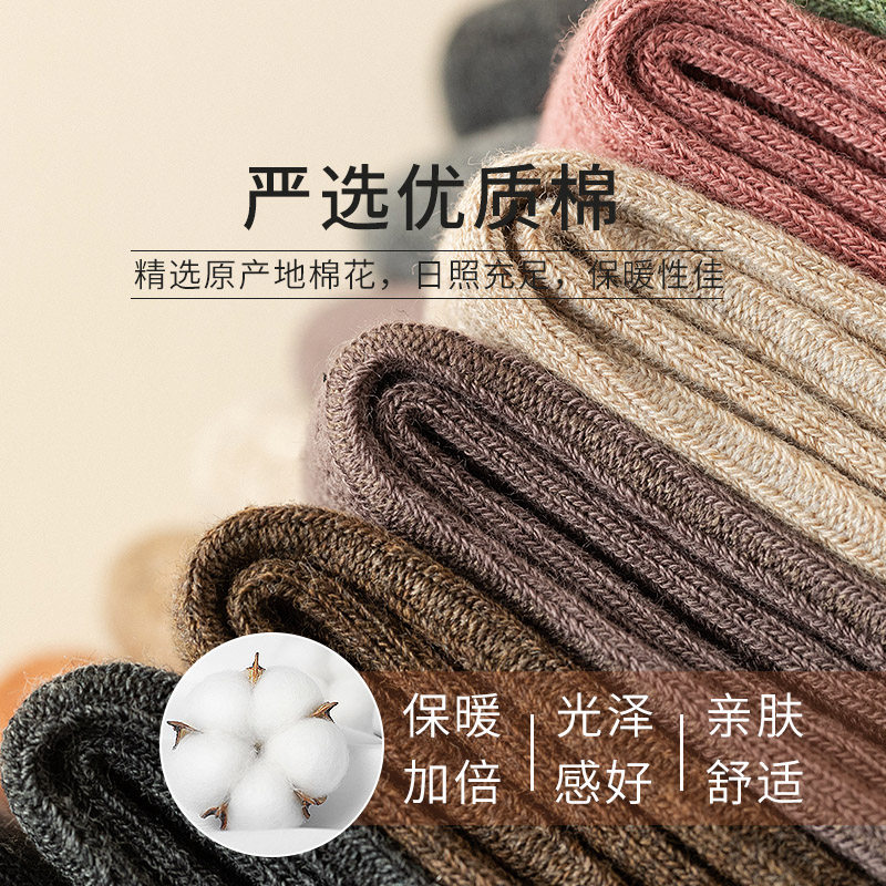 新品袜子女款中筒袜春秋款双针2025新款爆M款纯棉袜加厚堆堆秋冬