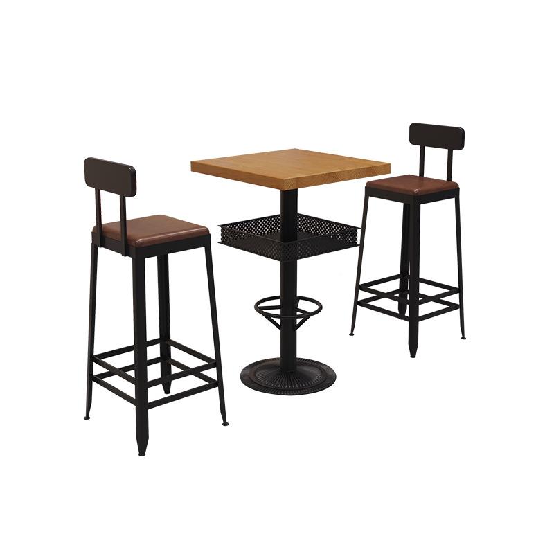 极速诚宏北欧实木餐桌椅奶茶店咖啡厅商用吧台桌T酒吧清吧小方桌