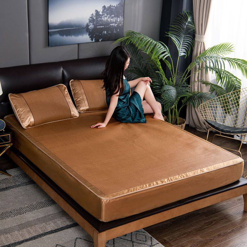 极速床笠款加厚凉席藤席三件套可折叠席子1.5M米1.2米单双人床藤,床上用品,藤席,淘宝优惠券,粉丝福利购,淘宝优惠卷