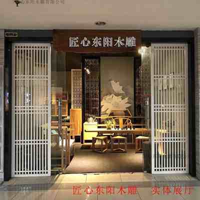 极速新品仿古门窗窗花实木花格A背景墙雕花隔断玄关木格栅中式挂