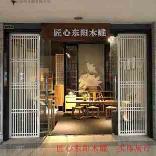 极速新品仿古门窗窗花实木花格A背景墙雕花隔断玄关木格栅中式挂