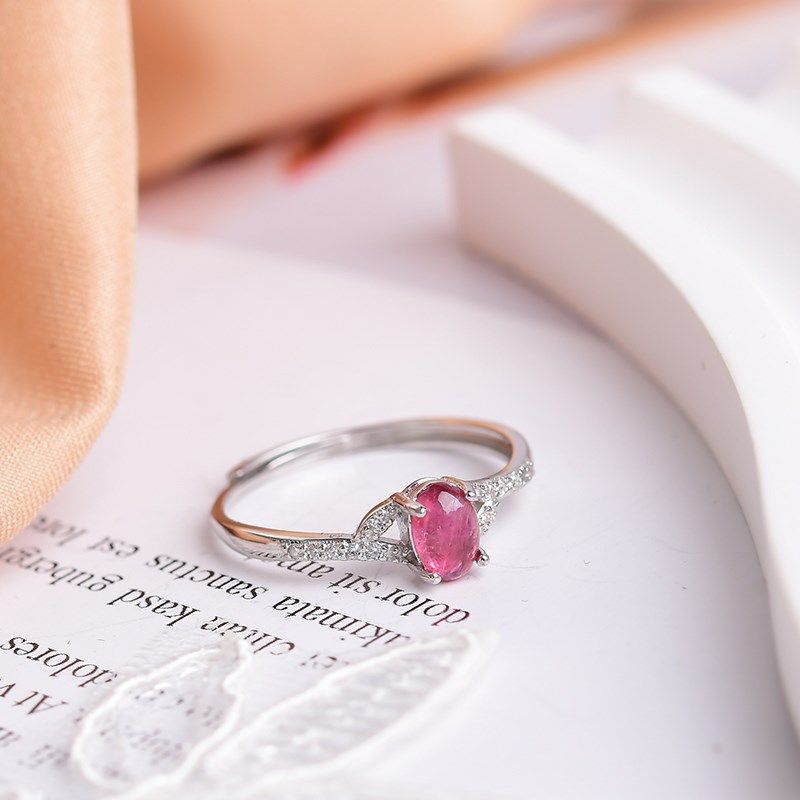 极速天然碧玺纯银戒指C 活口可调 D145