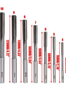 新品8pcbs Precision Hand Reamer 3/4/5/6/7/8/9/10mm Straight