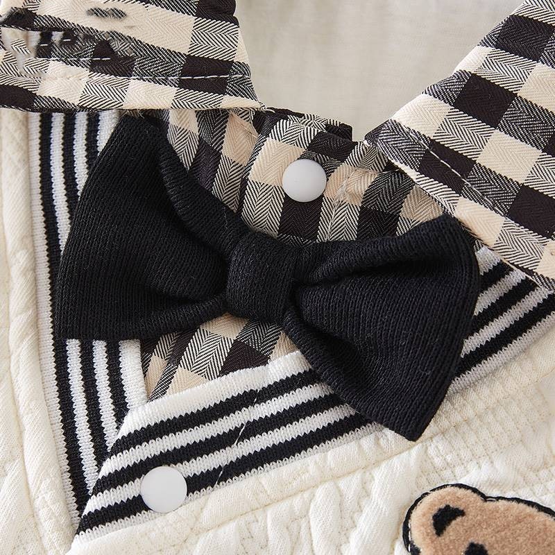 极速男.婴儿春装2023x新款帅宝宝连体衣春秋长袖韩版洋派春;.