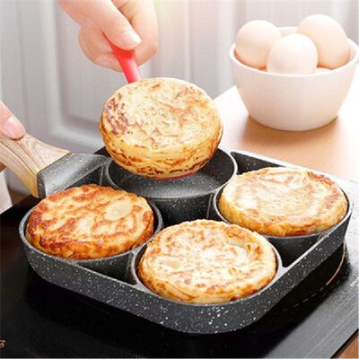 新品4 Hole Cooking Frying Pan AThicken Durable Non-stick Egg