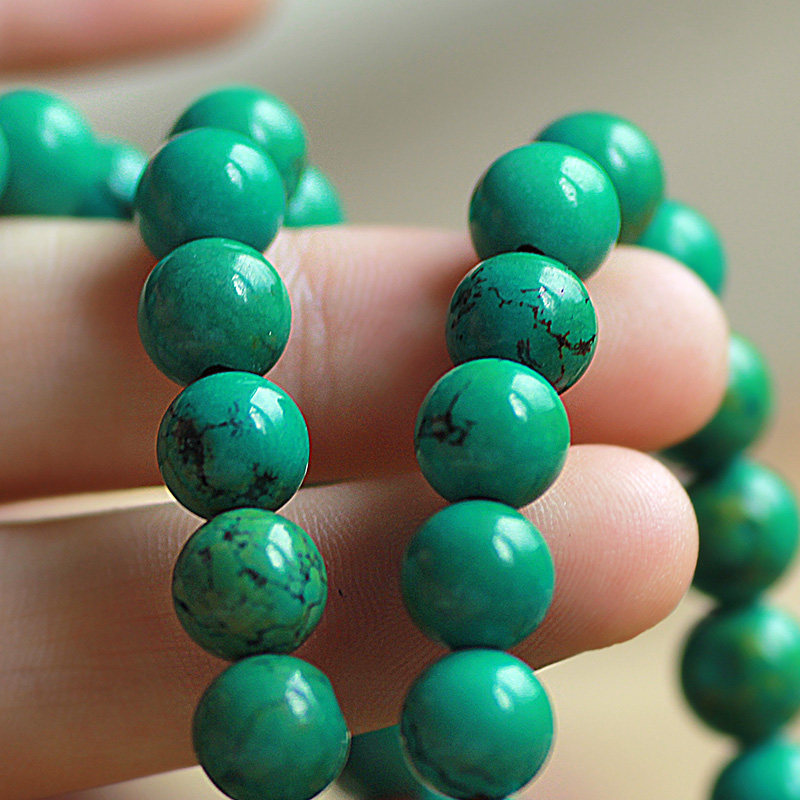 极速绿松石手串j108颗佛珠手链男女配饰民族风毛衣链项链长款百搭