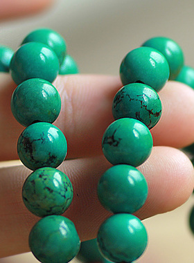 极速绿松石手串j108颗佛珠手链男女配饰民族风毛衣链项链长款百搭